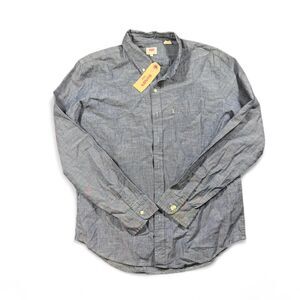 Levi’s Button-Up Men XL Blue Cotton Chambray NWT Wrist Damage